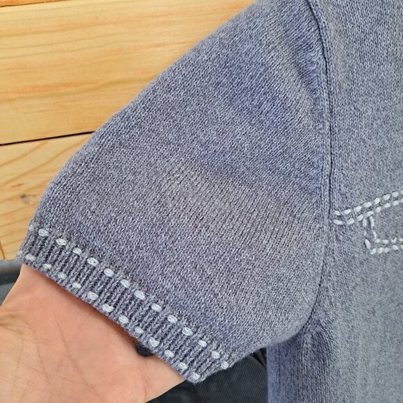 Vintage Women's Cotton Ramie Size Small Embroidered Floral Festival Sweater 3D - Picture 6 of 10